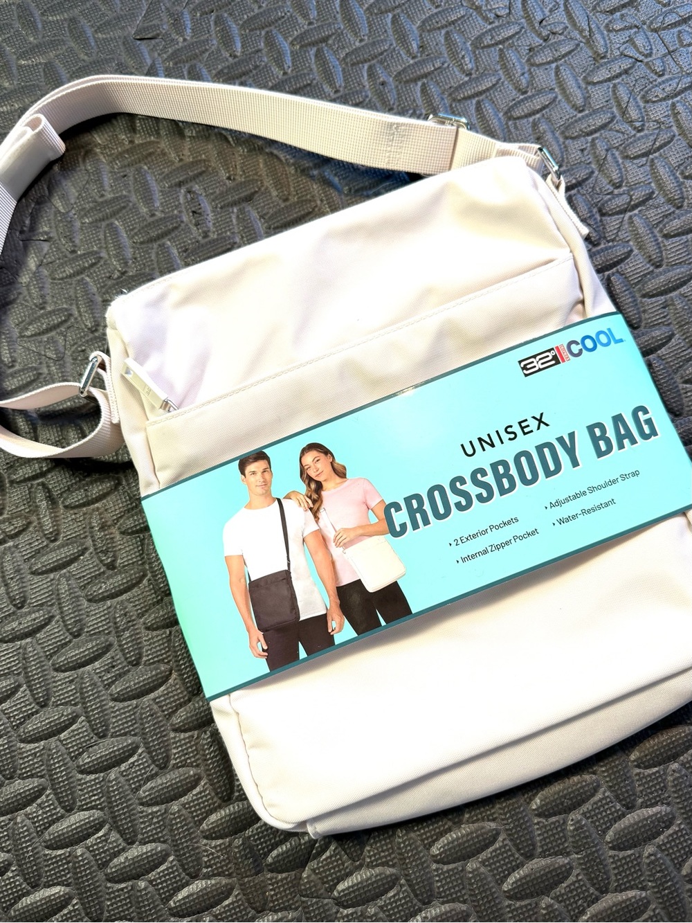 32 Degrees Cool Unisex Cream Crossbody Bag Water Resistant Adjustable Strap